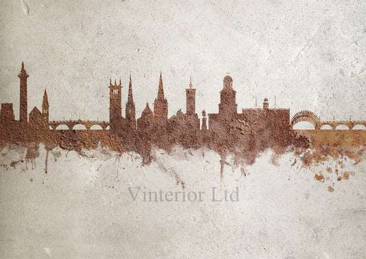 Shrewsbury Skyline A4 print Stone (v14)